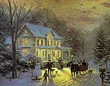 Thomas Kinkade Famous Paintings - HOME FOR THE HOLIDAYS